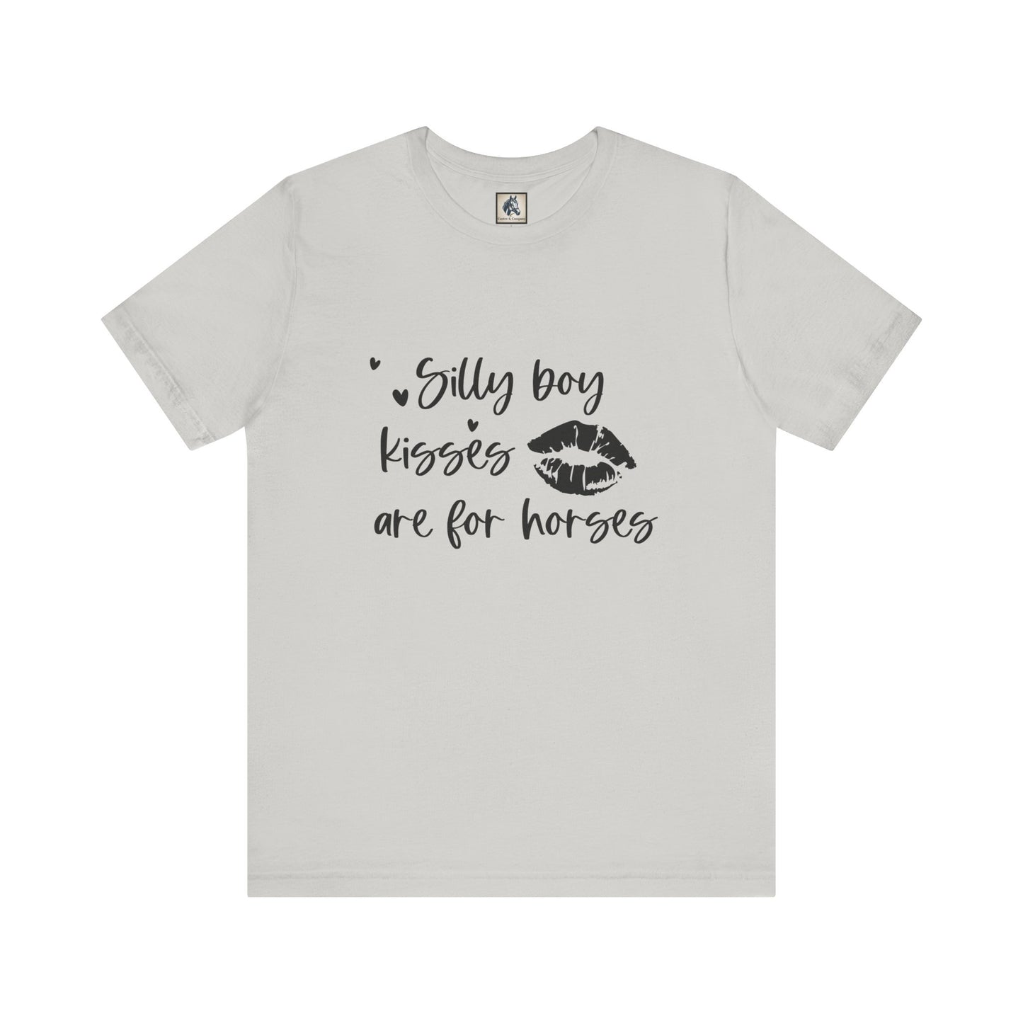 Silly Boy Kisses Tee, Unisex Jersey T-Shirt, Funny Horse Lover Gift, Equine Humor Shirt, Country Style Tee, Unique Animal Lover Apparel