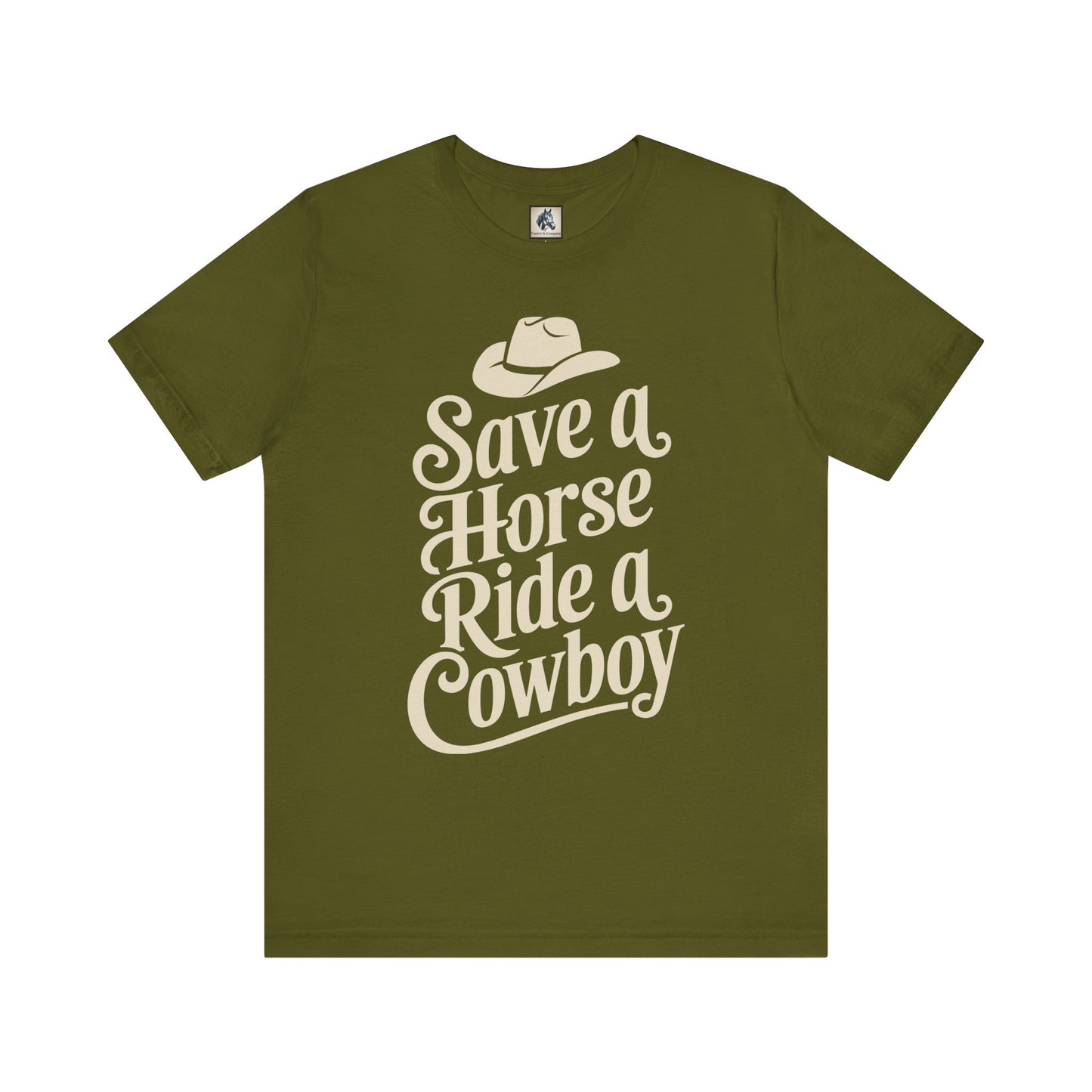 Save a Horse, Ride a Cowboy Unisex Jersey Tee | Western Apparel, Country Music Lover Gift, Casual T-Shirt, Rodeo Fashion, Birthday Gift