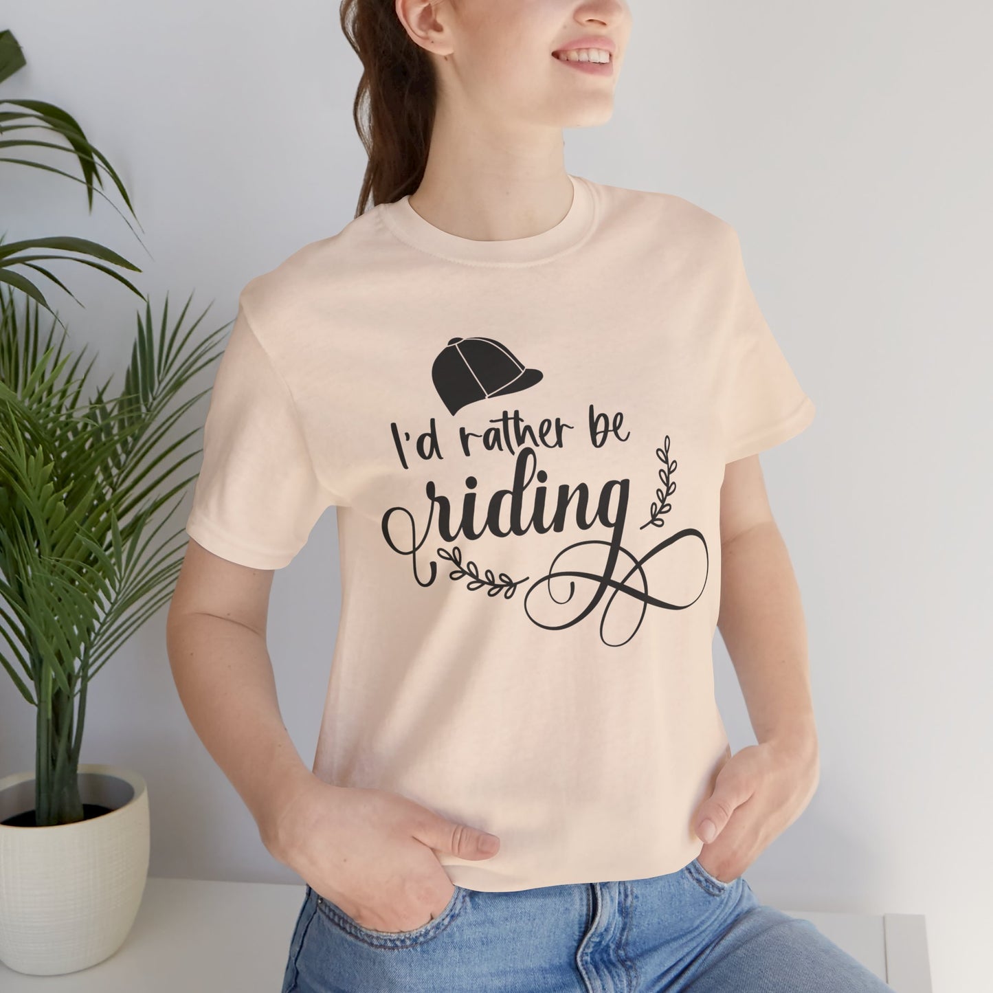 I'd Rather Be Riding Tee - Unisex Short Sleeve Shirt, Perfect Gift for Horse Lovers, Casual Wear, Outdoor Adventures, Equine Enthusiasts