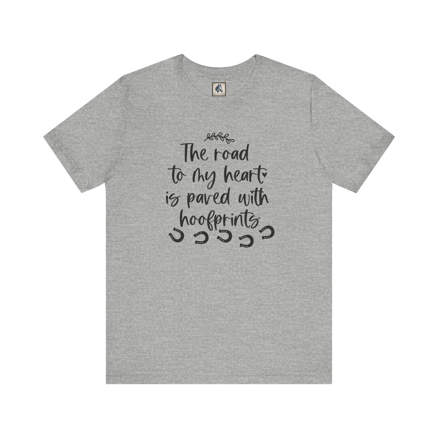 Heartfelt Hoofprints Tee - Jersey Shirt, Gift for Animal Lovers, Cute Farm Apparel, Hoof Prints Graphic Tee, Country Style T-Shirt