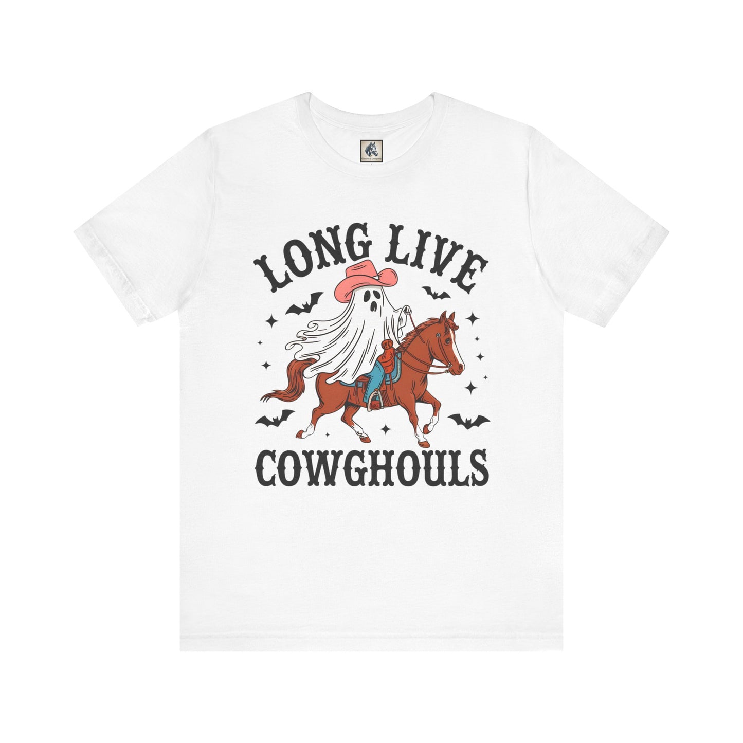 Ghost Cowboy Tee, Spooky Shirt, Halloween Apparel, Unisex Halloween Shirt, Funny Graphic Tee, Long Live Cowghouls