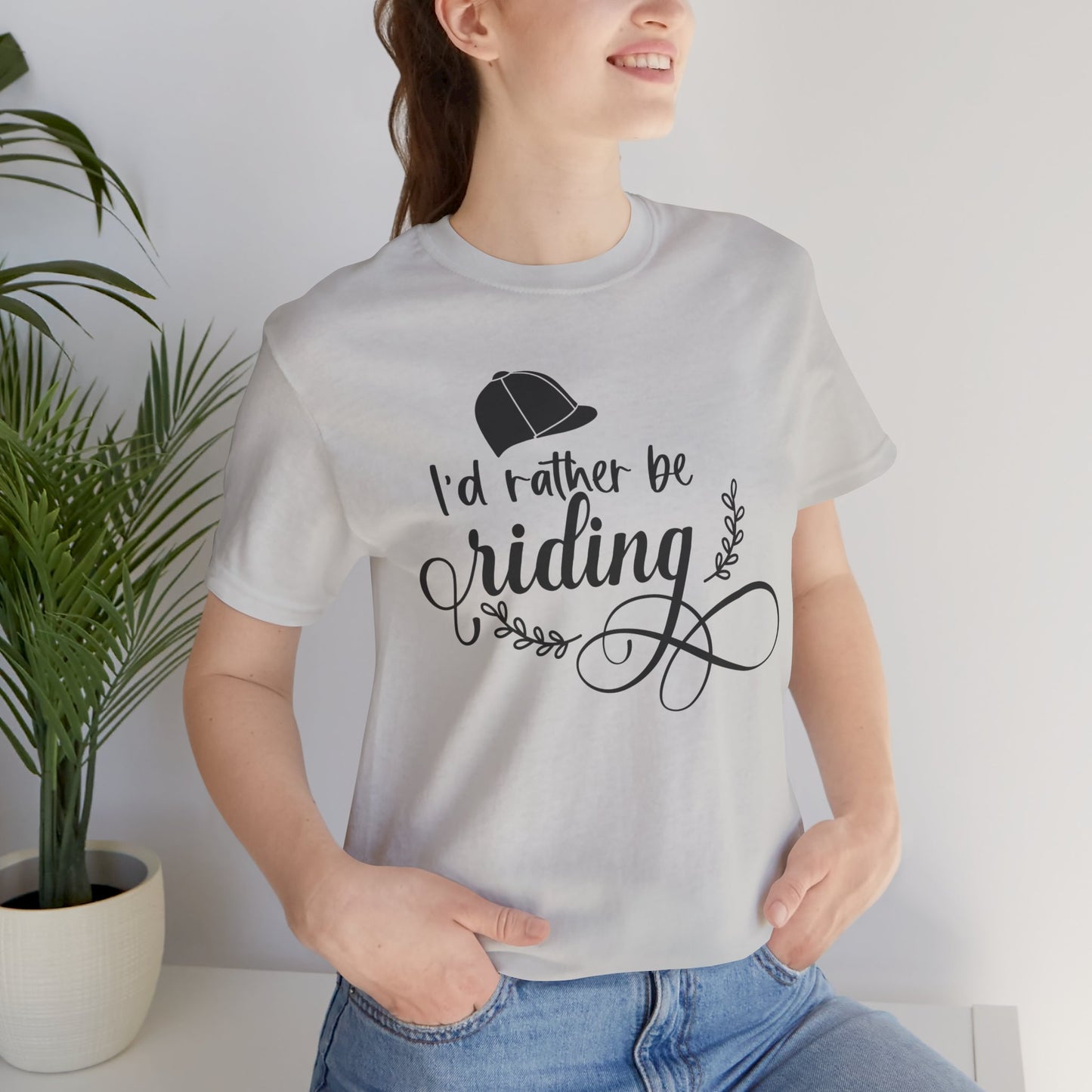 I'd Rather Be Riding Tee - Unisex Short Sleeve Shirt, Perfect Gift for Horse Lovers, Casual Wear, Outdoor Adventures, Equine Enthusiasts