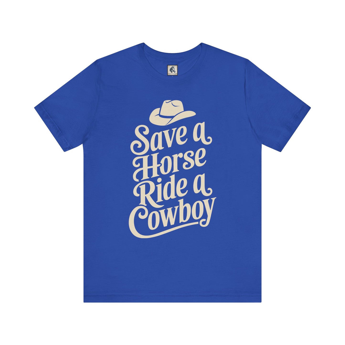 Save a Horse, Ride a Cowboy Unisex Jersey Tee | Western Apparel, Country Music Lover Gift, Casual T-Shirt, Rodeo Fashion, Birthday Gift