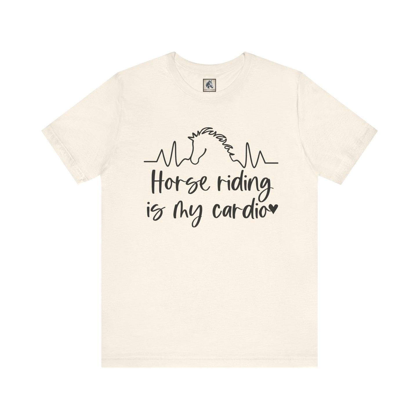 Horse Riding Is My Cardio Unisex Tee, Perfect Gift for Equestrians, Horse Lover T-Shirt, Funny Horse Riding Apparel, Casual Cowgirl Shirt