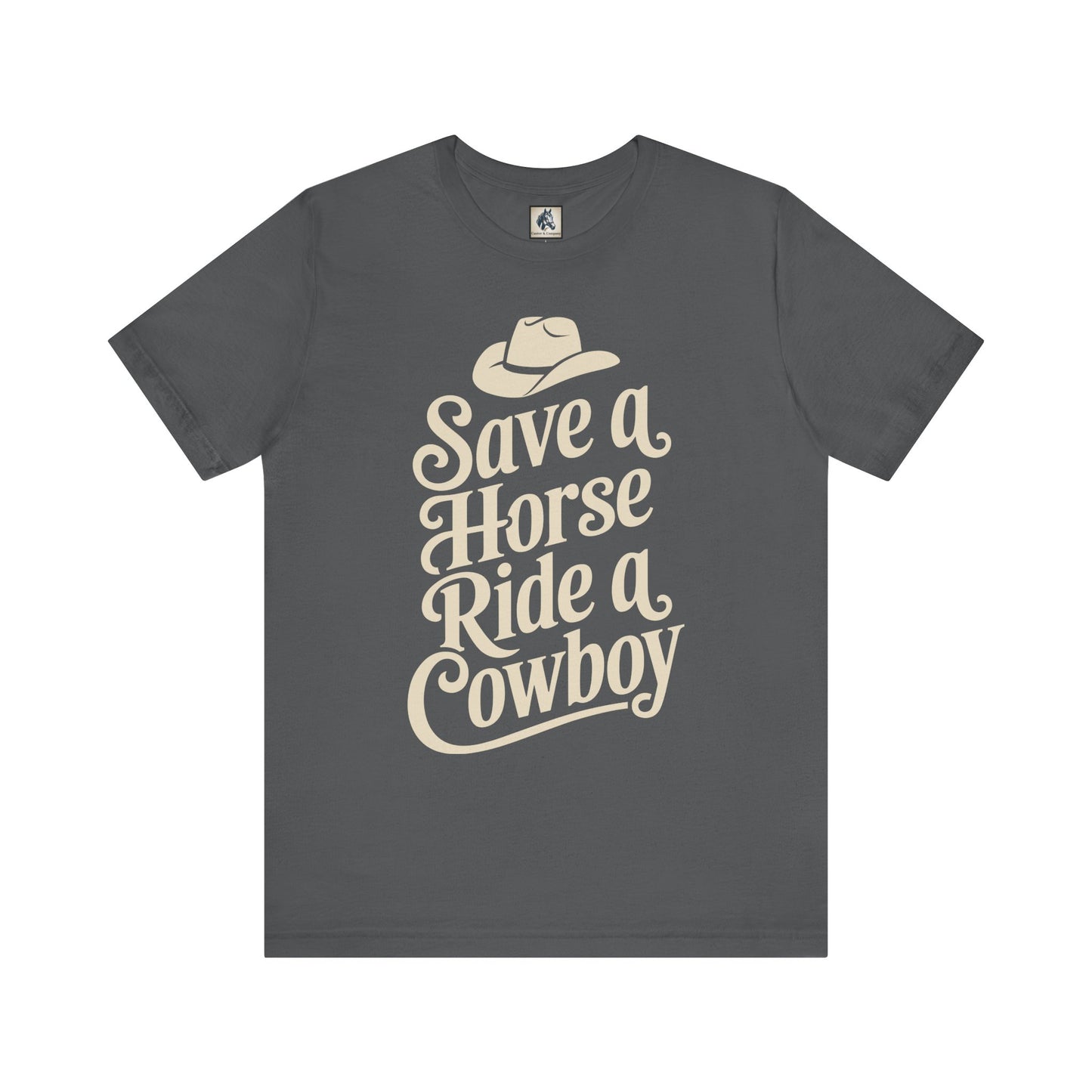 Save a Horse, Ride a Cowboy Unisex Jersey Tee | Western Apparel, Country Music Lover Gift, Casual T-Shirt, Rodeo Fashion, Birthday Gift