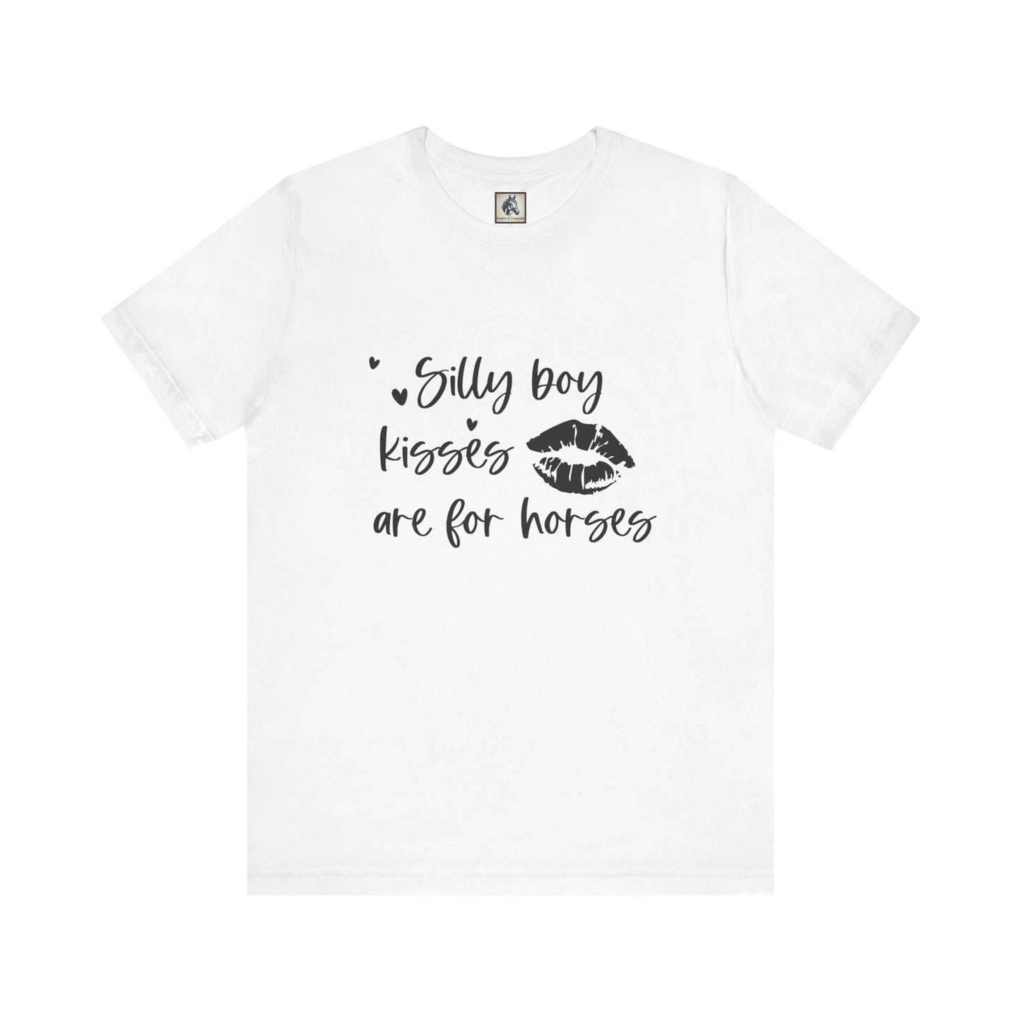 Silly Boy Kisses Tee, Unisex Jersey T-Shirt, Funny Horse Lover Gift, Equine Humor Shirt, Country Style Tee, Unique Animal Lover Apparel