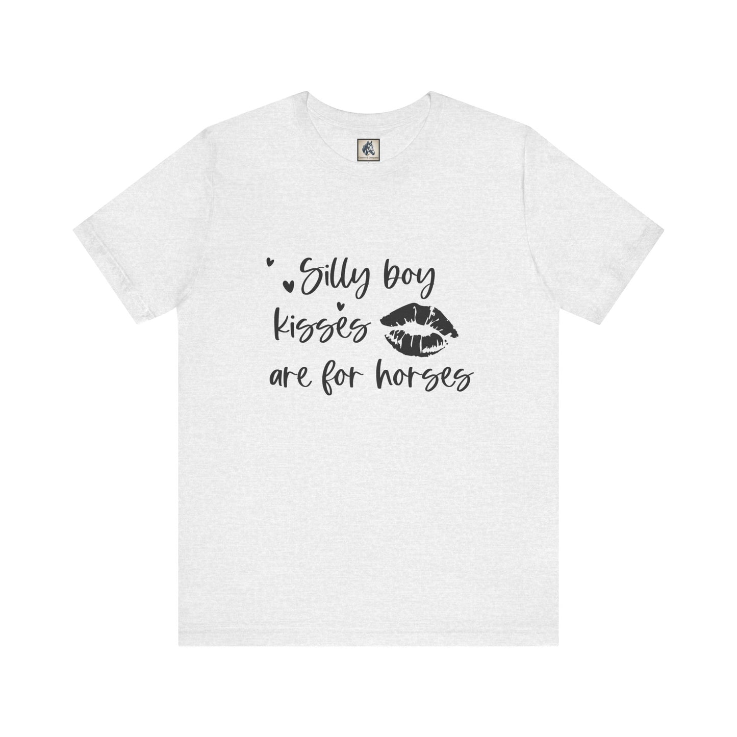 Silly Boy Kisses Tee, Unisex Jersey T-Shirt, Funny Horse Lover Gift, Equine Humor Shirt, Country Style Tee, Unique Animal Lover Apparel