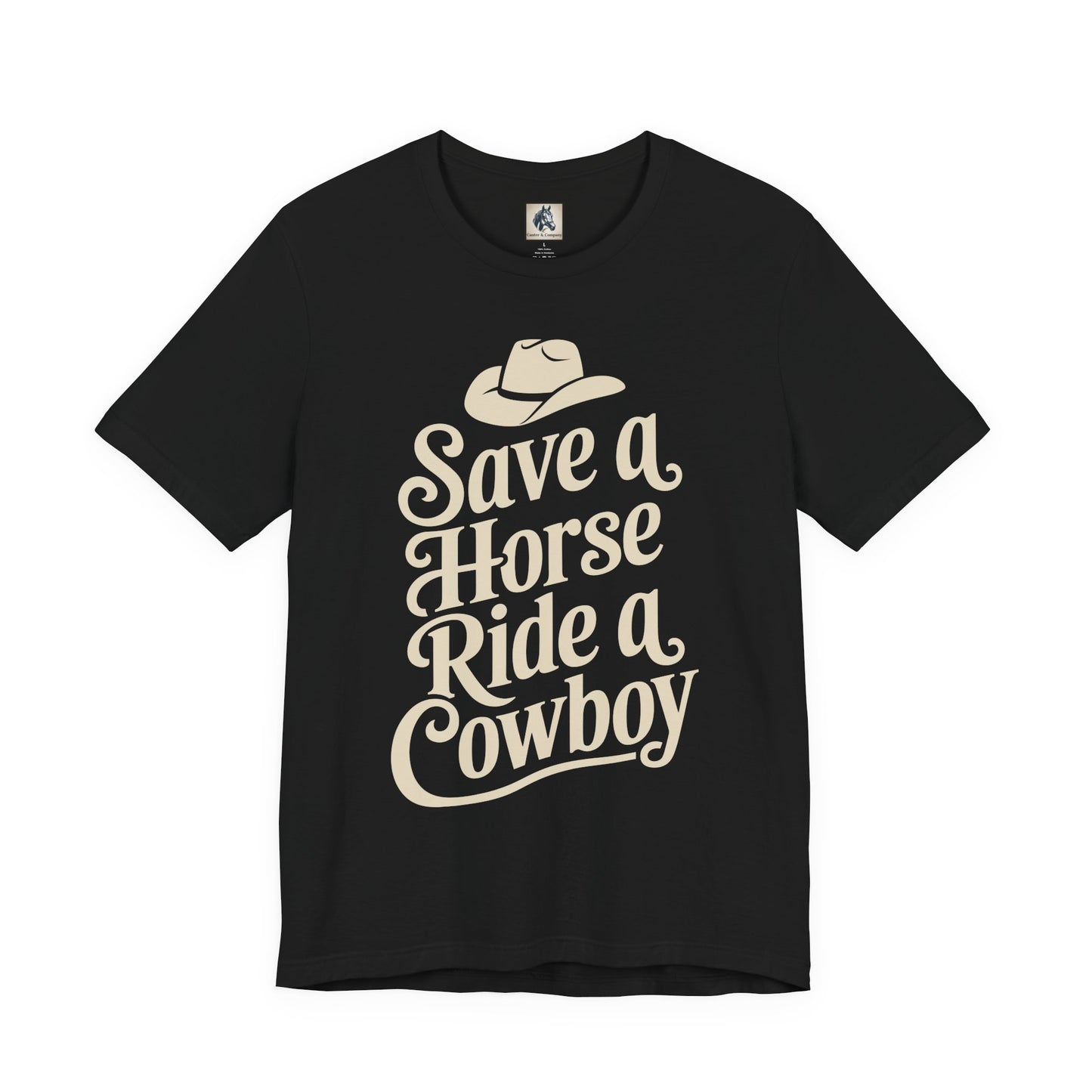 Save a Horse, Ride a Cowboy Unisex Jersey Tee | Western Apparel, Country Music Lover Gift, Casual T-Shirt, Rodeo Fashion, Birthday Gift