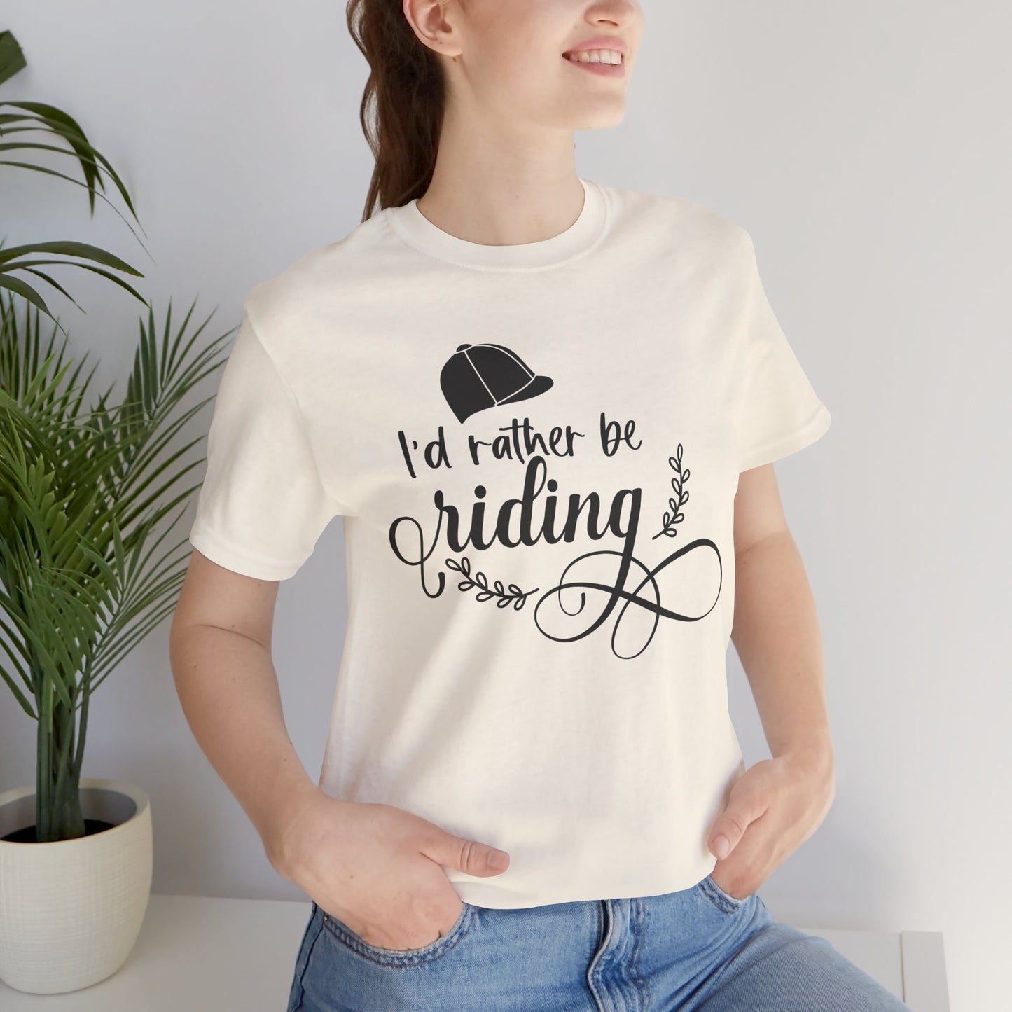 I'd Rather Be Riding Tee - Unisex Short Sleeve Shirt, Perfect Gift for Horse Lovers, Casual Wear, Outdoor Adventures, Equine Enthusiasts