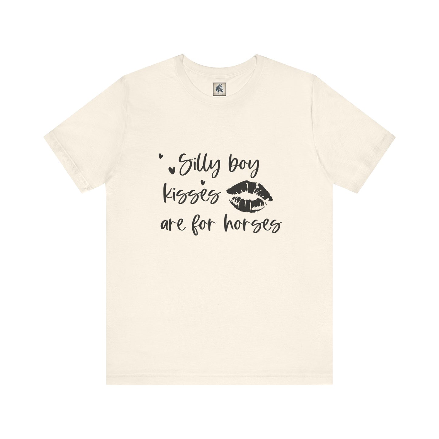 Silly Boy Kisses Tee, Unisex Jersey T-Shirt, Funny Horse Lover Gift, Equine Humor Shirt, Country Style Tee, Unique Animal Lover Apparel