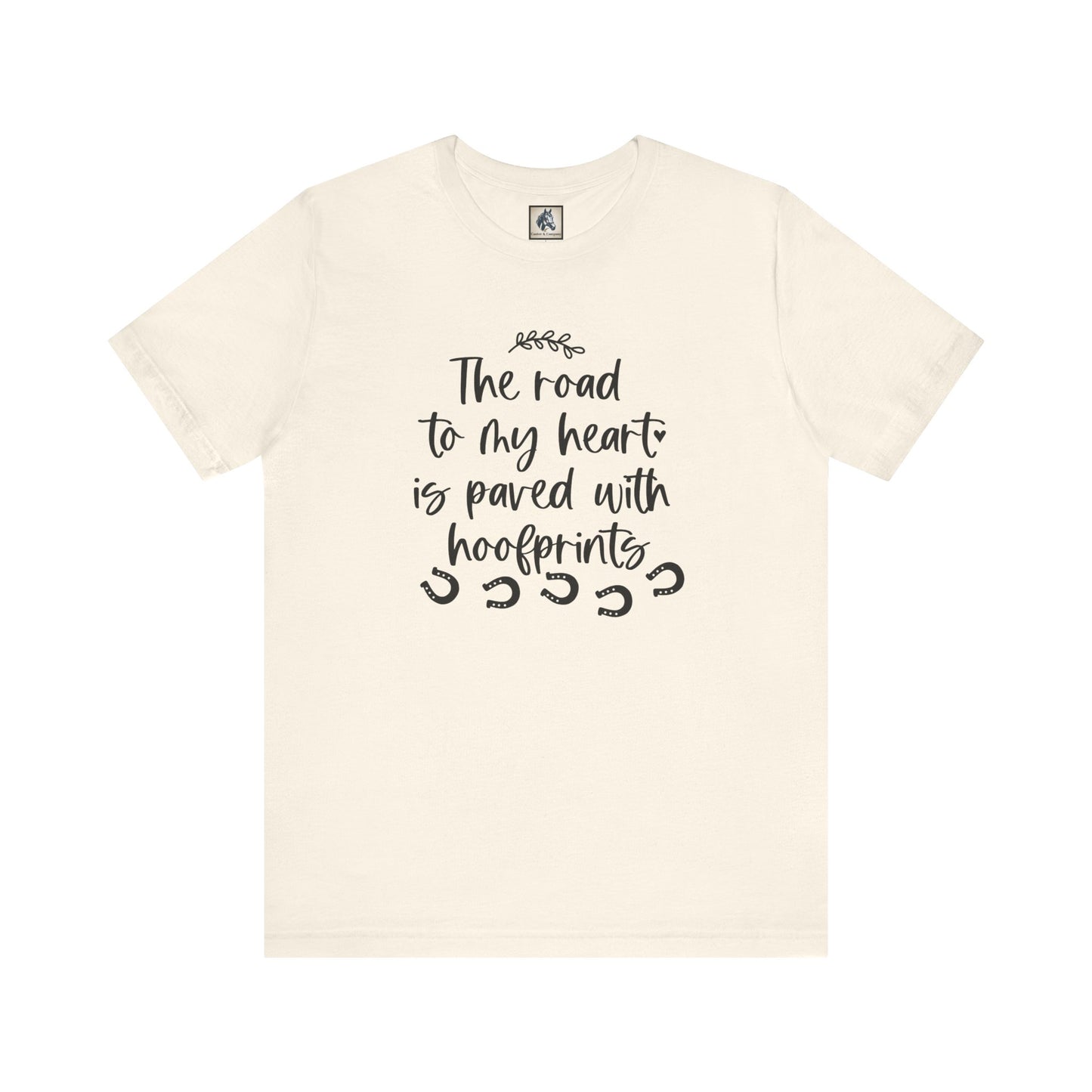 Heartfelt Hoofprints Tee - Jersey Shirt, Gift for Animal Lovers, Cute Farm Apparel, Hoof Prints Graphic Tee, Country Style T-Shirt