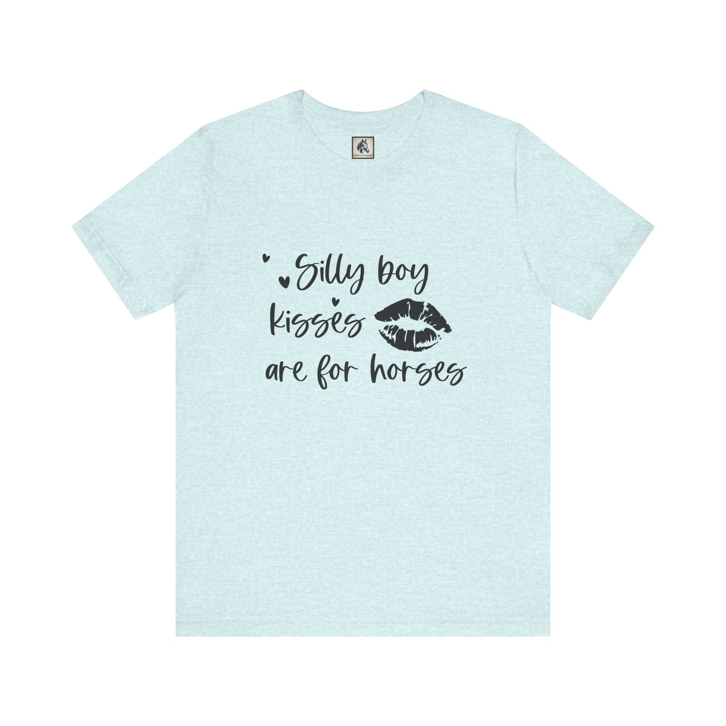 Silly Boy Kisses Tee, Unisex Jersey T-Shirt, Funny Horse Lover Gift, Equine Humor Shirt, Country Style Tee, Unique Animal Lover Apparel