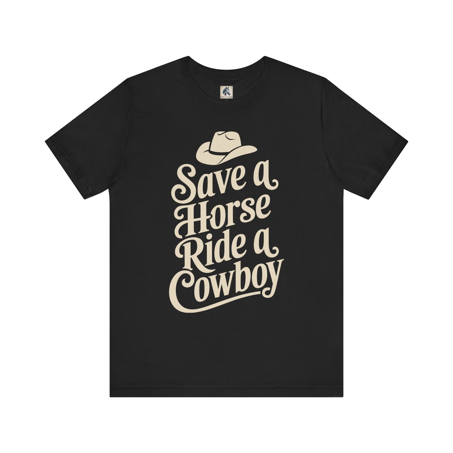 Save a Horse, Ride a Cowboy Unisex Jersey Tee | Western Apparel, Country Music Lover Gift, Casual T-Shirt, Rodeo Fashion, Birthday Gift