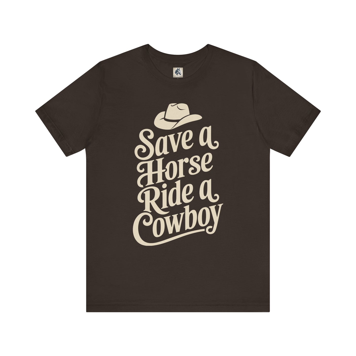 Save a Horse, Ride a Cowboy Unisex Jersey Tee | Western Apparel, Country Music Lover Gift, Casual T-Shirt, Rodeo Fashion, Birthday Gift