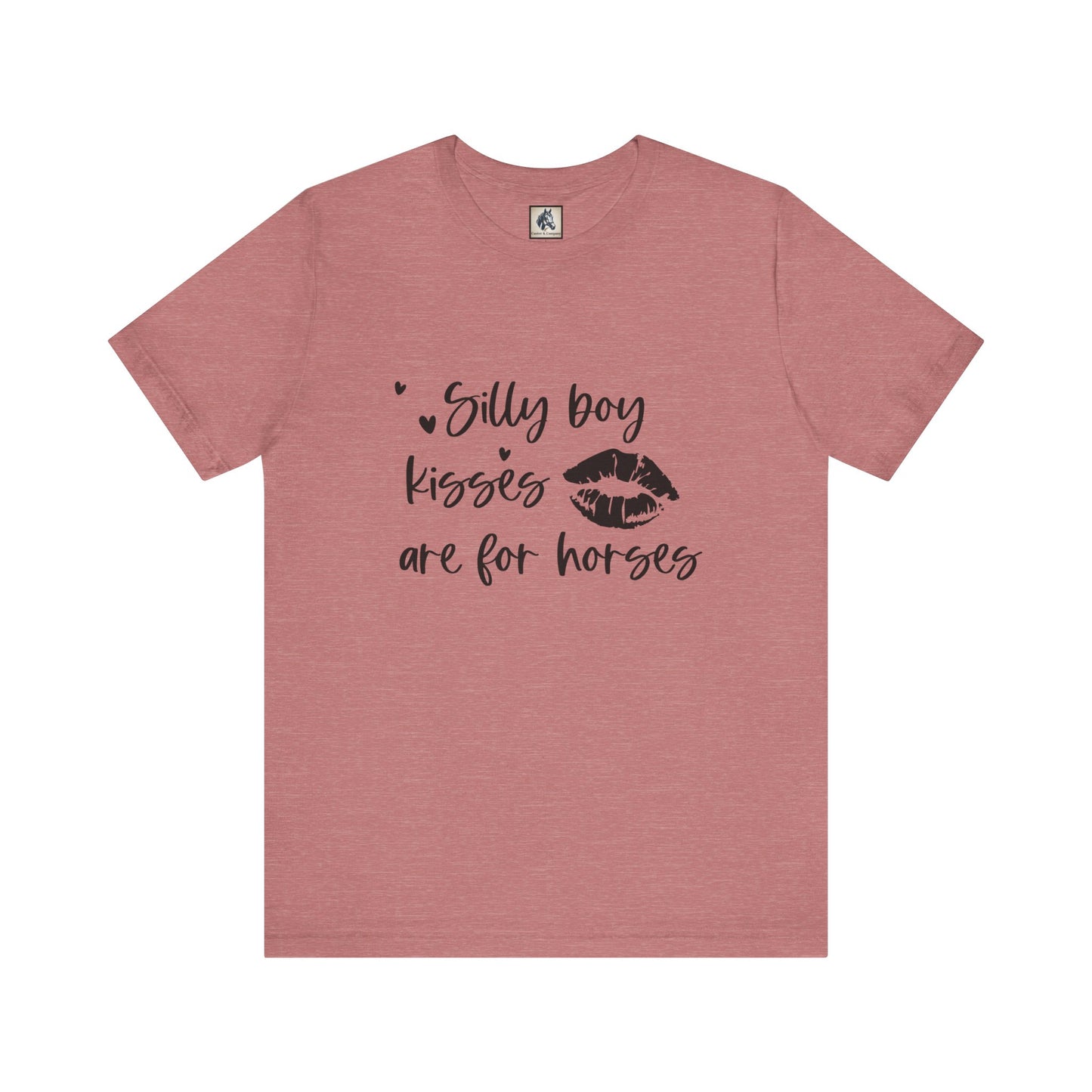 Silly Boy Kisses Tee, Unisex Jersey T-Shirt, Funny Horse Lover Gift, Equine Humor Shirt, Country Style Tee, Unique Animal Lover Apparel