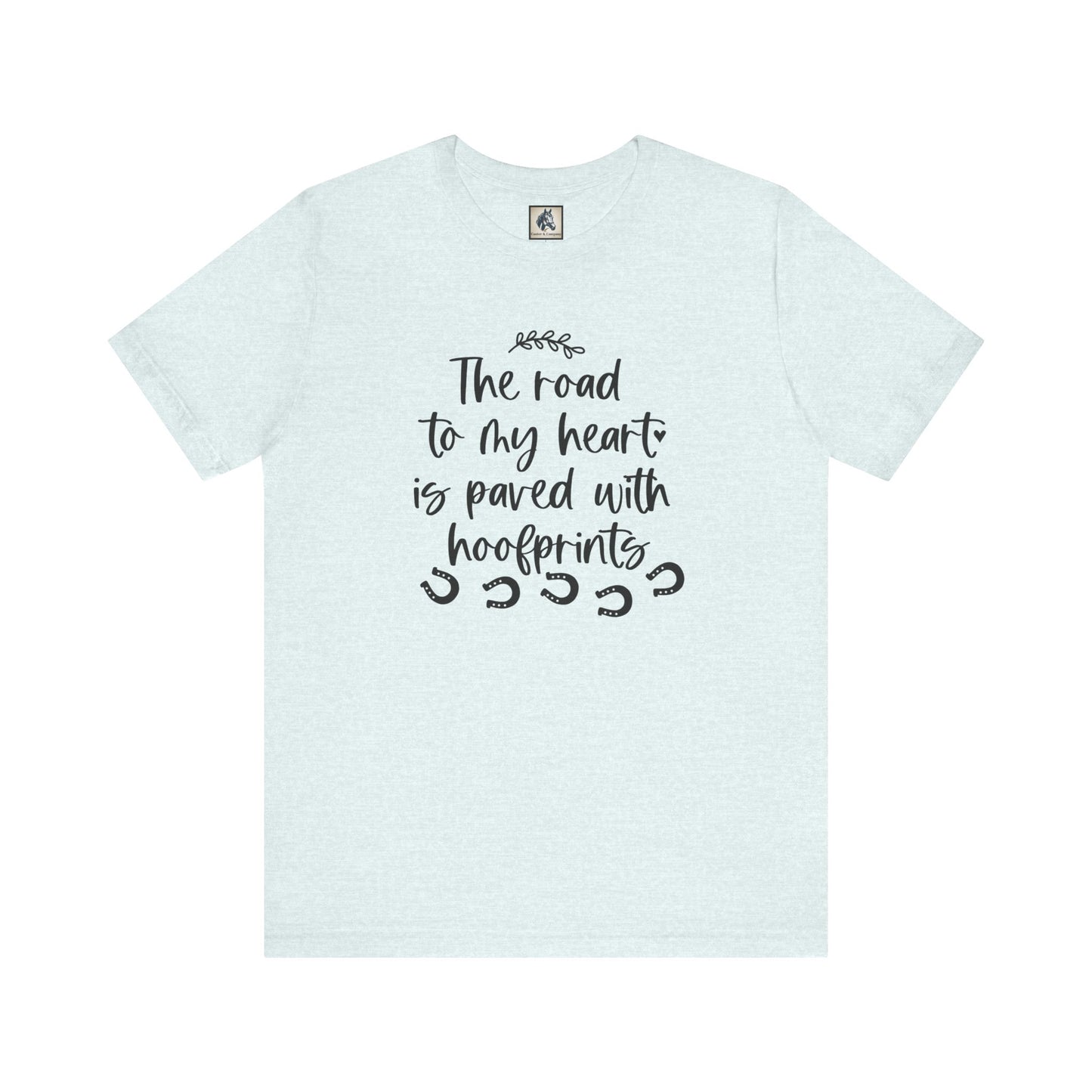 Heartfelt Hoofprints Tee - Jersey Shirt, Gift for Animal Lovers, Cute Farm Apparel, Hoof Prints Graphic Tee, Country Style T-Shirt