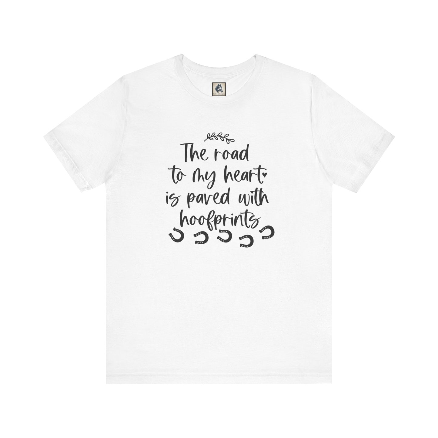 Heartfelt Hoofprints Tee - Jersey Shirt, Gift for Animal Lovers, Cute Farm Apparel, Hoof Prints Graphic Tee, Country Style T-Shirt
