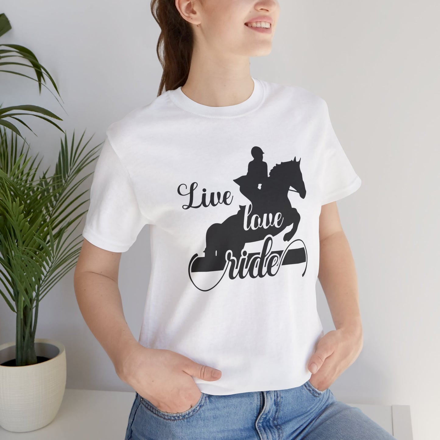 Equestrian Lifestyle Tee - Live Love Ride T-Shirt, Horse Riding Gift, Unisex Shirt for Equestrians, Animal Lover Apparel, Horseback [...]
