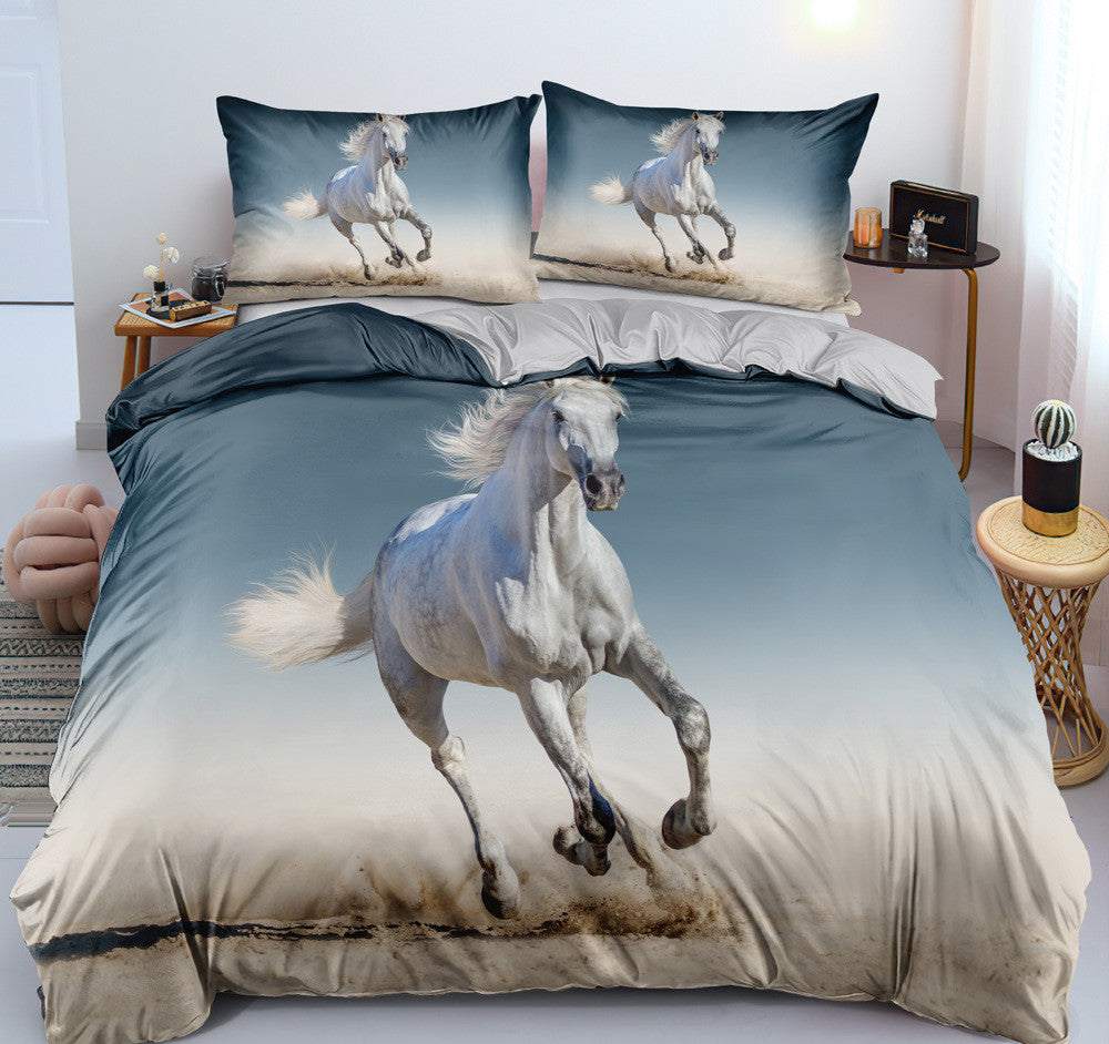 3D Digital New Product Horse Pattern Custom Three Or Four-Piece Bedding