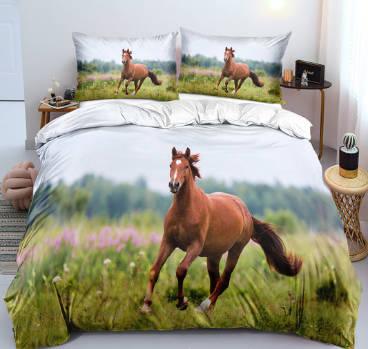 3D Digital New Product Horse Pattern Custom Three Or Four-Piece Bedding