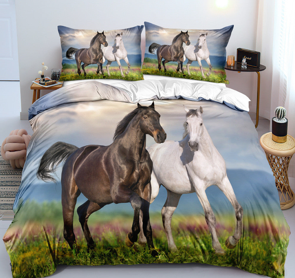 3D Digital New Product Horse Pattern Custom Three Or Four-Piece Bedding