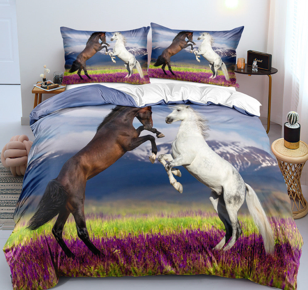 3D Digital New Product Horse Pattern Custom Three Or Four-Piece Bedding