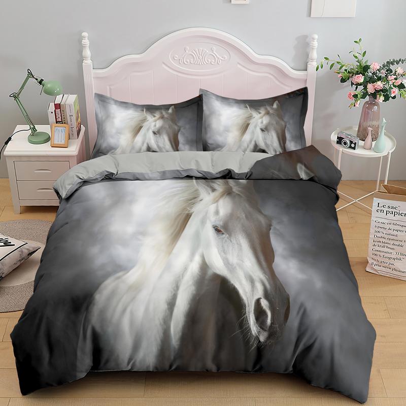 3D Digital Printing Horse Three Four Piece Bedding