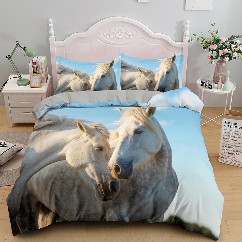 3D Digital Printing Horse Three Four Piece Bedding