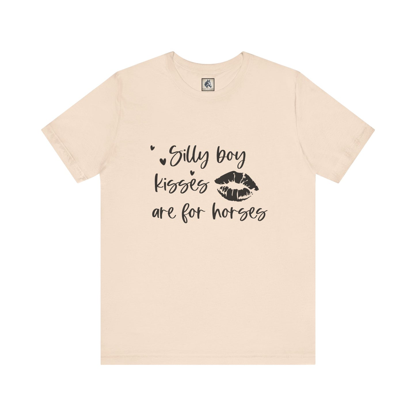 Silly Boy Kisses Tee, Unisex Jersey T-Shirt, Funny Horse Lover Gift, Equine Humor Shirt, Country Style Tee, Unique Animal Lover Apparel