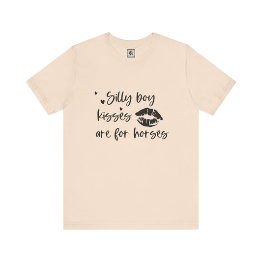 Silly Boy Kisses Tee, Unisex Jersey T-Shirt, Funny Horse Lover Gift, Equine Humor Shirt, Country Style Tee, Unique Animal Lover Apparel